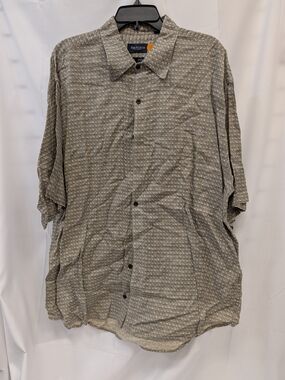 Van Heusen Men's Short-Sleeve Button-Up Shirt Jacket in Light Gray